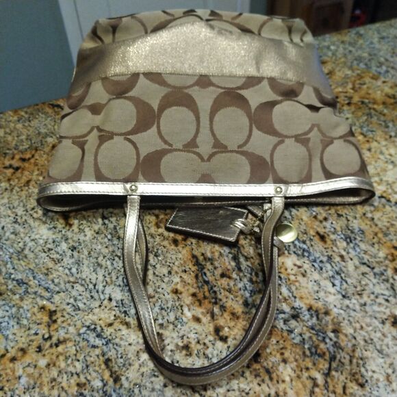 Signature Coach Tote Bag Satchel Brown Handbag No J0668-10124 - Picture 7 of 14